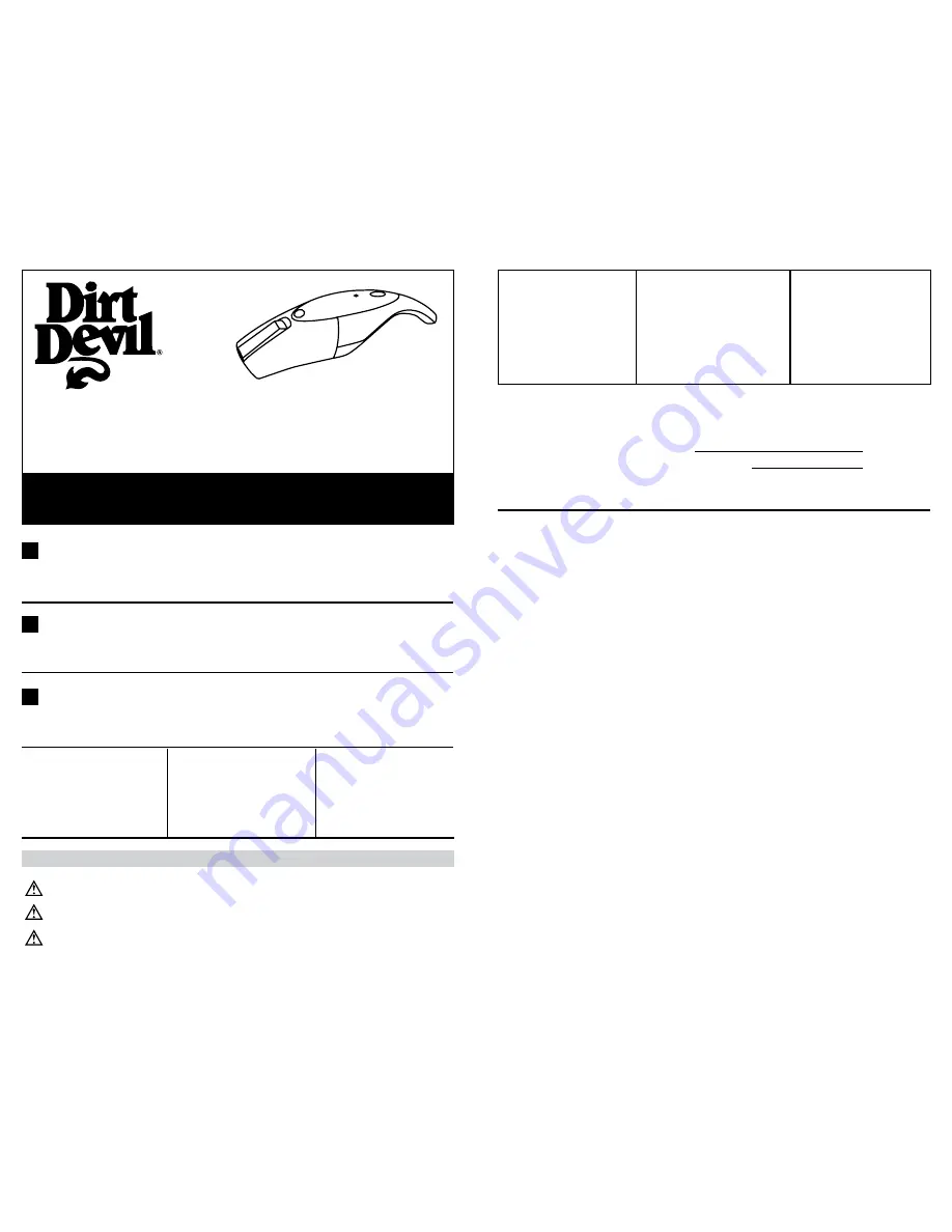 Dirt Devil SD10200 Owner'S Manual Download Page 1