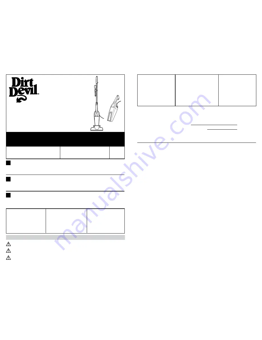 Dirt Devil SD20015 Owner'S Manual Download Page 1