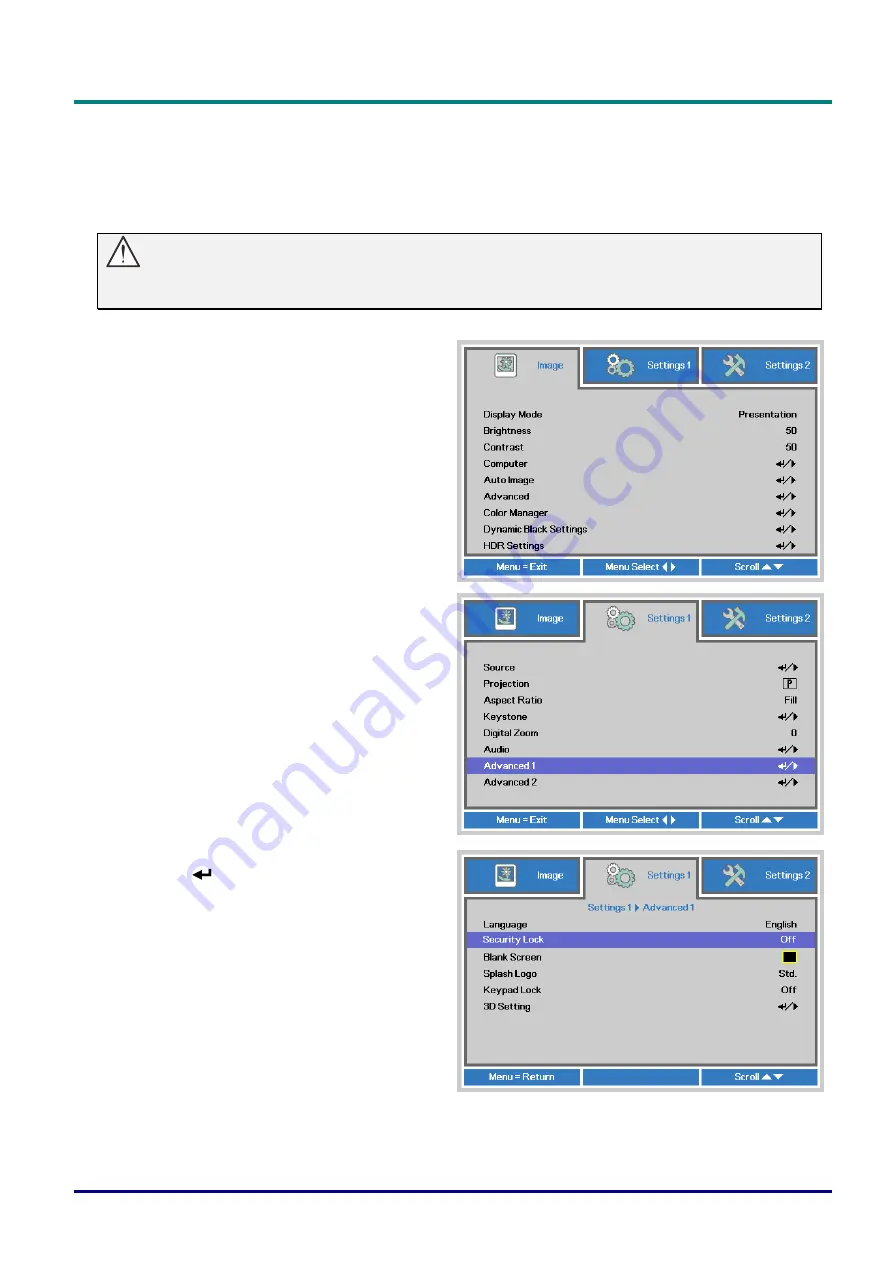 DLP Texas Instruments vivitek DU6098Z Скачать руководство пользователя страница 31