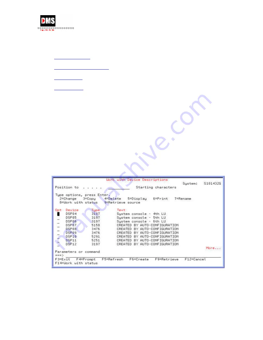 DMS AS/400 User Manual Download Page 65