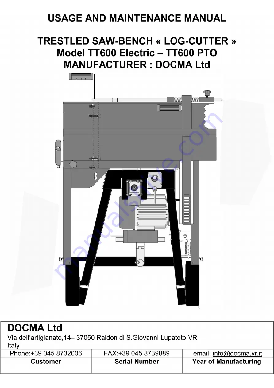 Docma TT600 Electric Скачать руководство пользователя страница 1