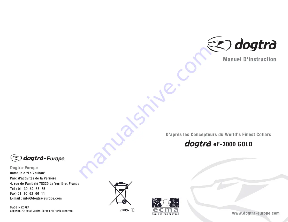 Dogtra EF3000 Manual Download Page 1