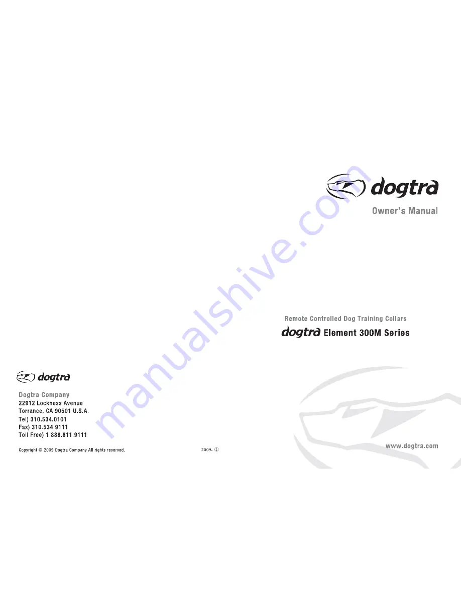 Dogtra element 300M Series Owner'S Manual Download Page 1