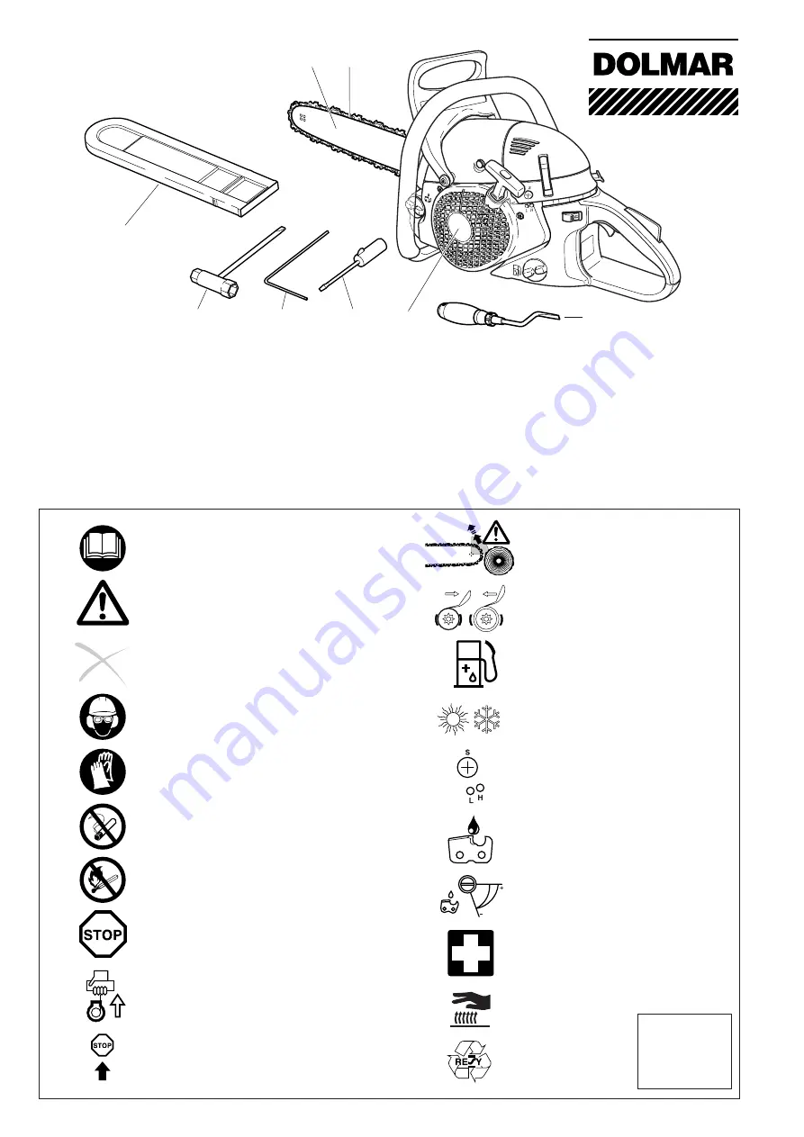 Dolmar GASOLINE CHAIN SAWS PS-6400 CH Скачать руководство пользователя страница 4