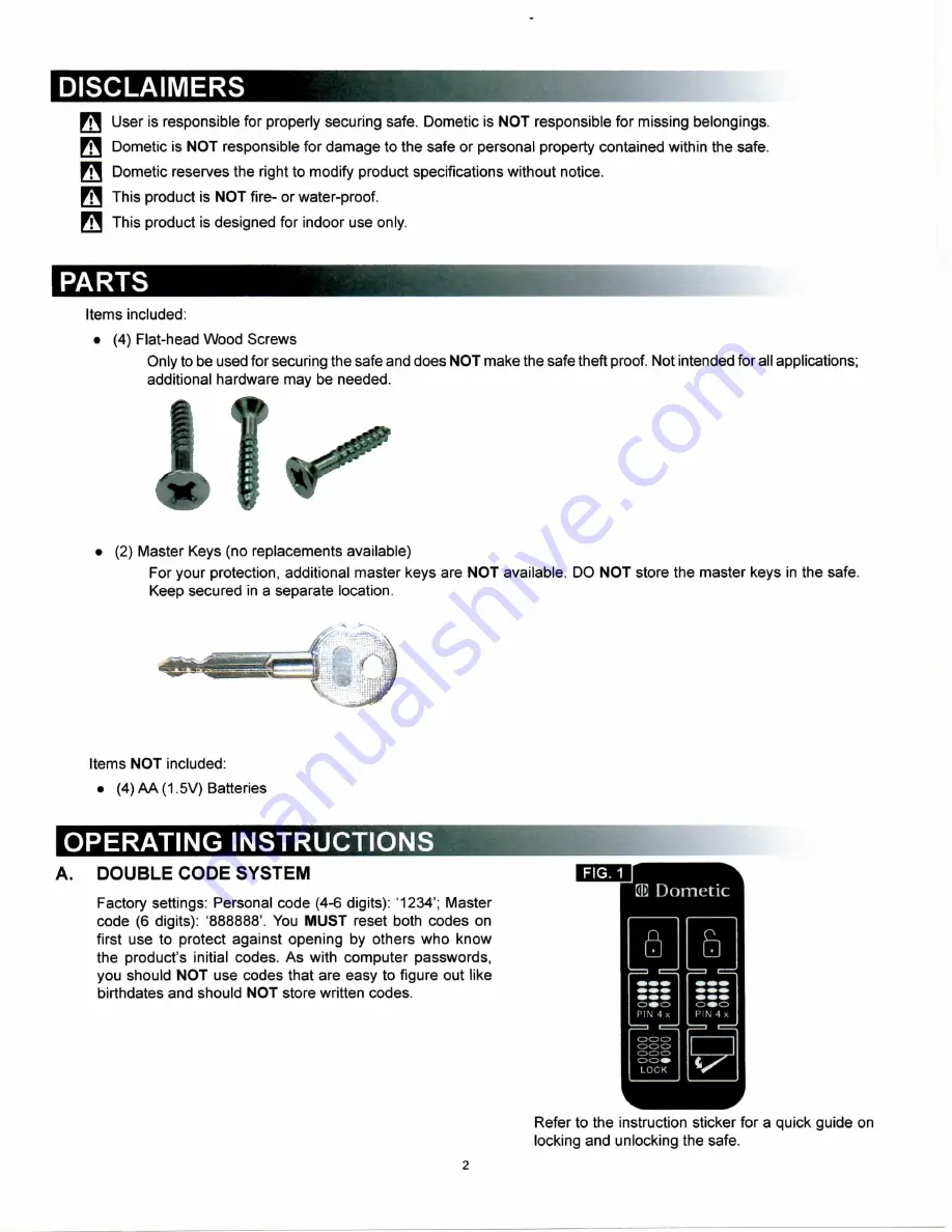 Dometic MD390RH Installation Instructions & User Manual Download Page 2