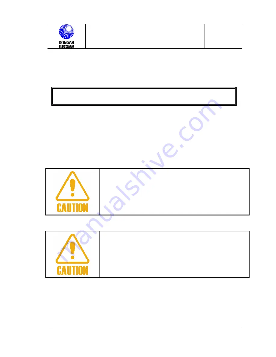 DONGAH ELECOMM CPRS-1400 Installation Manual Download Page 4