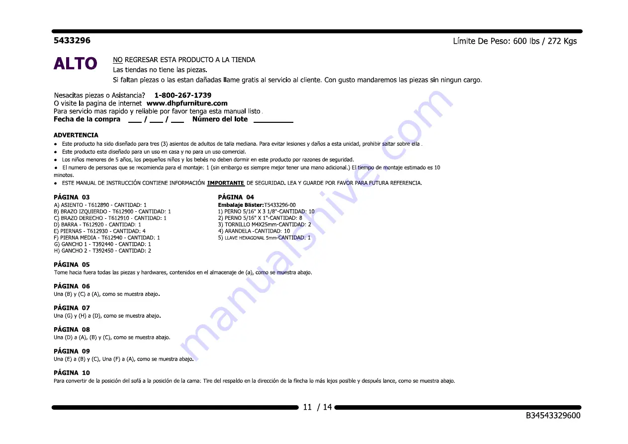 Dorel 236818 Manual Download Page 12