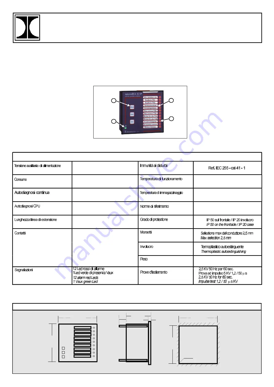 Dossena MICROISA 12P User Manual Download Page 1