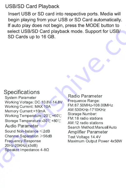 DP Audio XR301BT User Manual Download Page 6