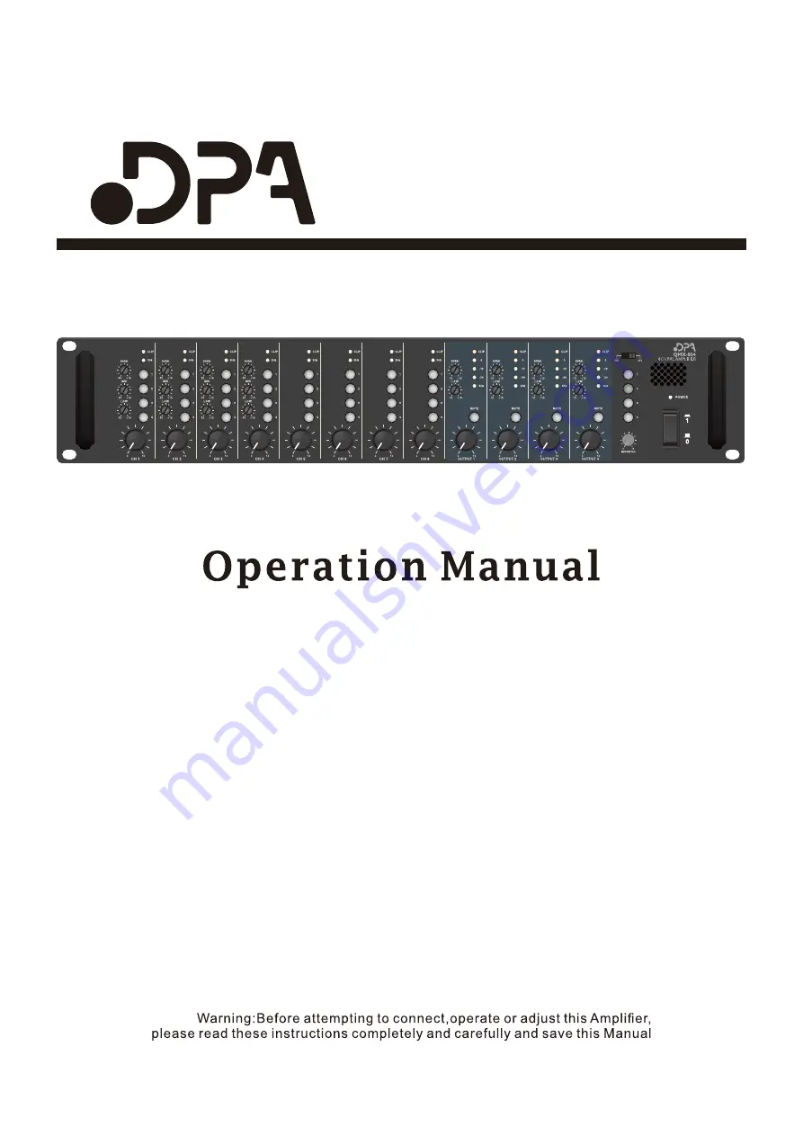 DPA QMX-801 Скачать руководство пользователя страница 1