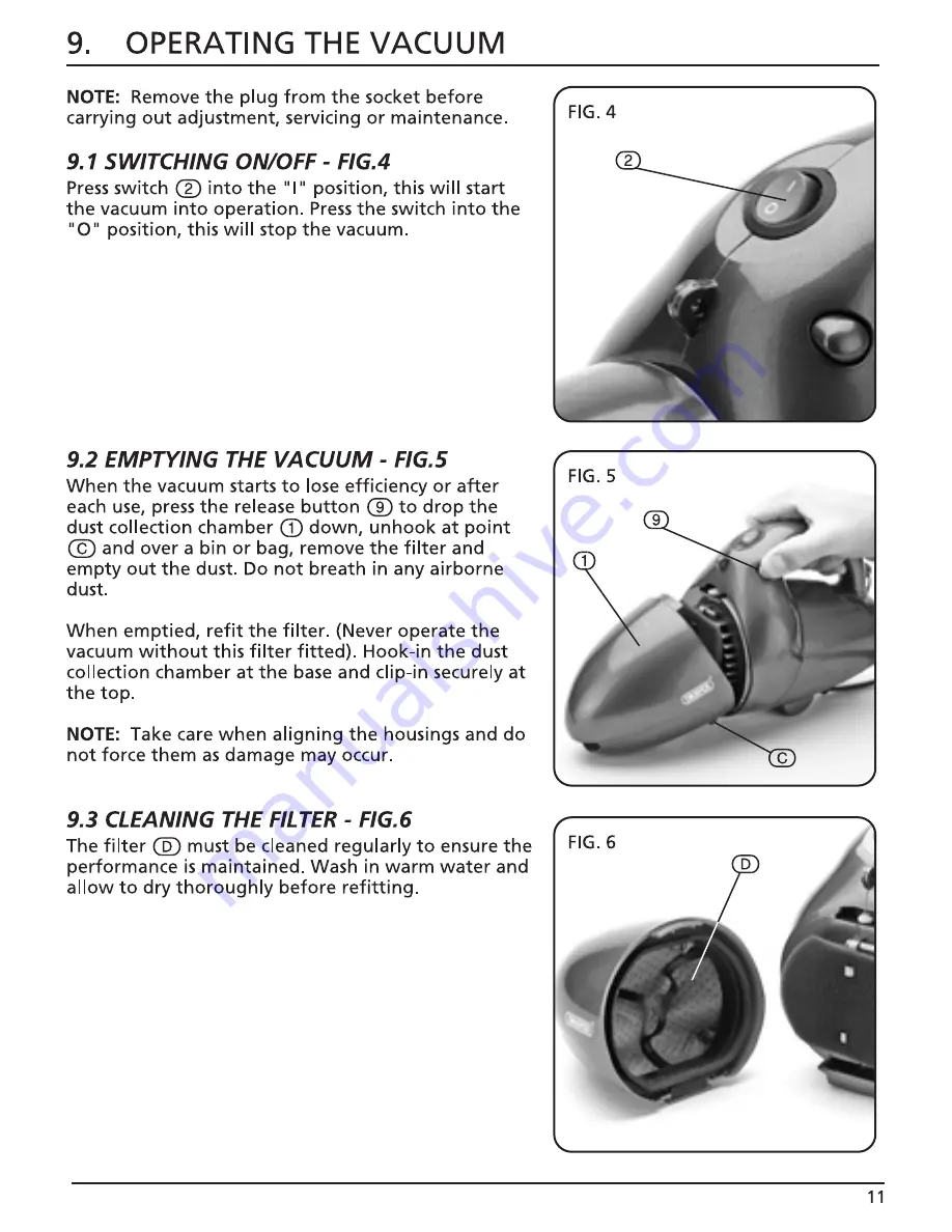 Draper 24392 Instructions Manual Download Page 11