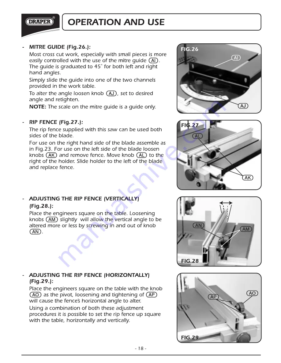 Draper BS250A Instructions Manual Download Page 19