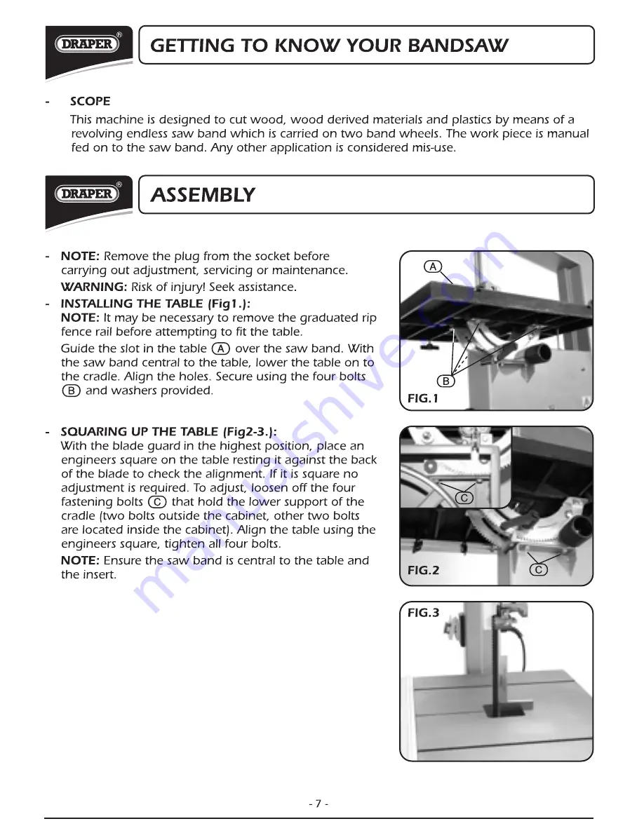 Draper BS350C Instructions Manual Download Page 8