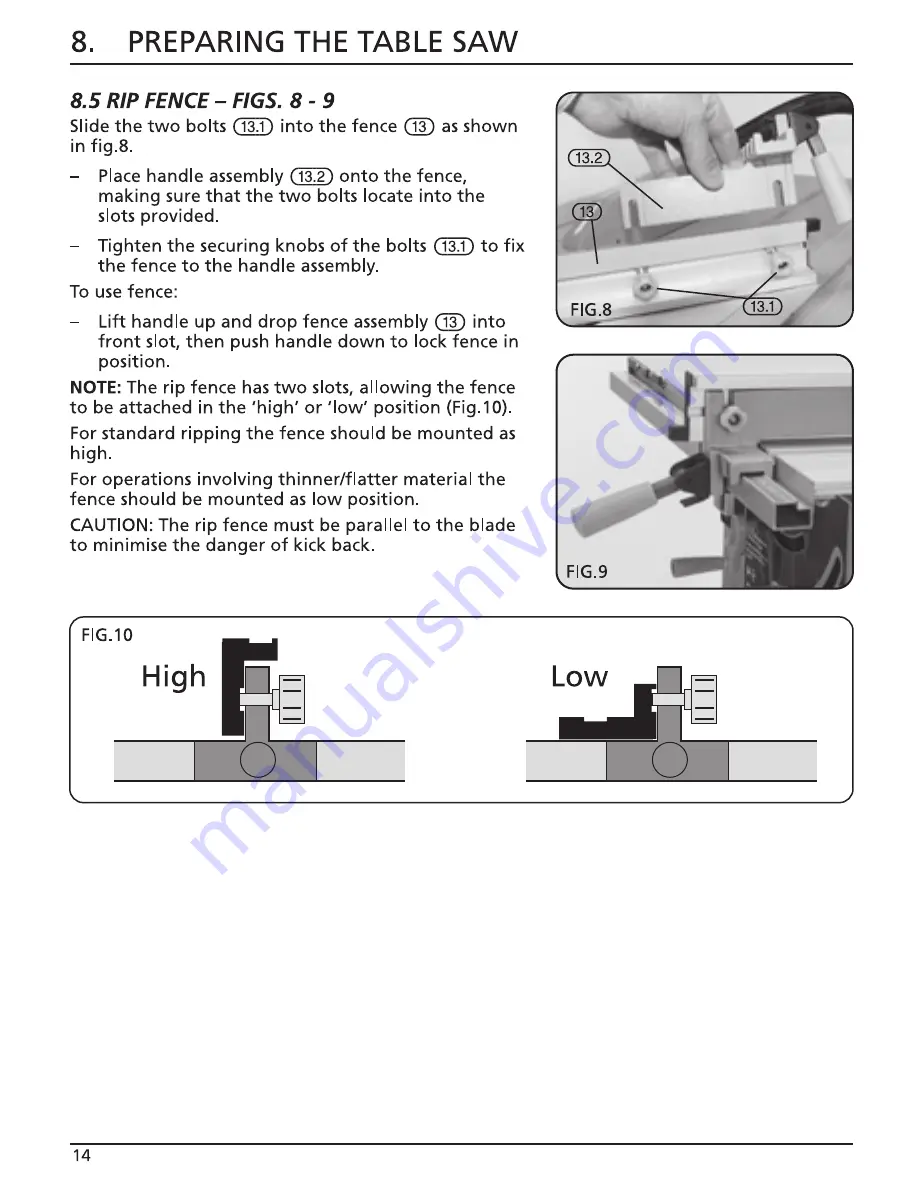 Draper BTS255 Instructions For Use Manual Download Page 14