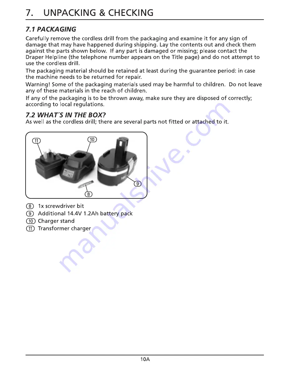 Draper CD182V2A Instructions Manual Download Page 12