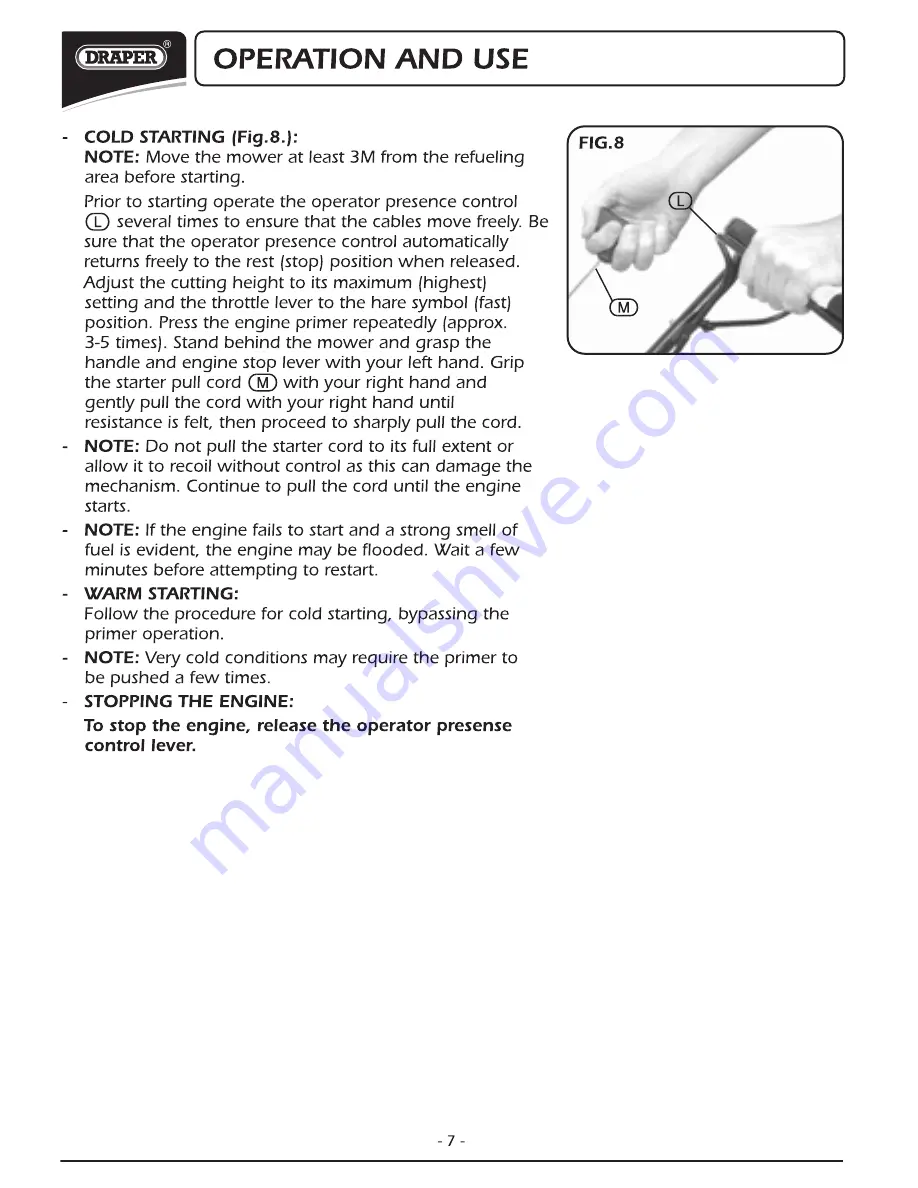 Draper LMP463A Instructions Manual Download Page 8