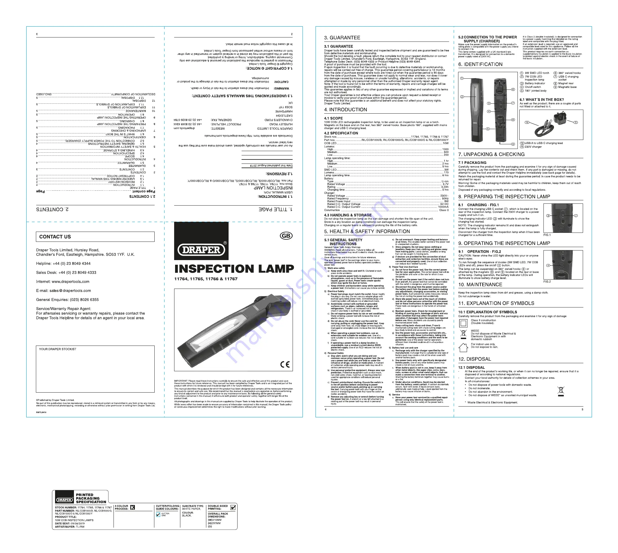 Draper RIL/COB1000/B Manual Download Page 1