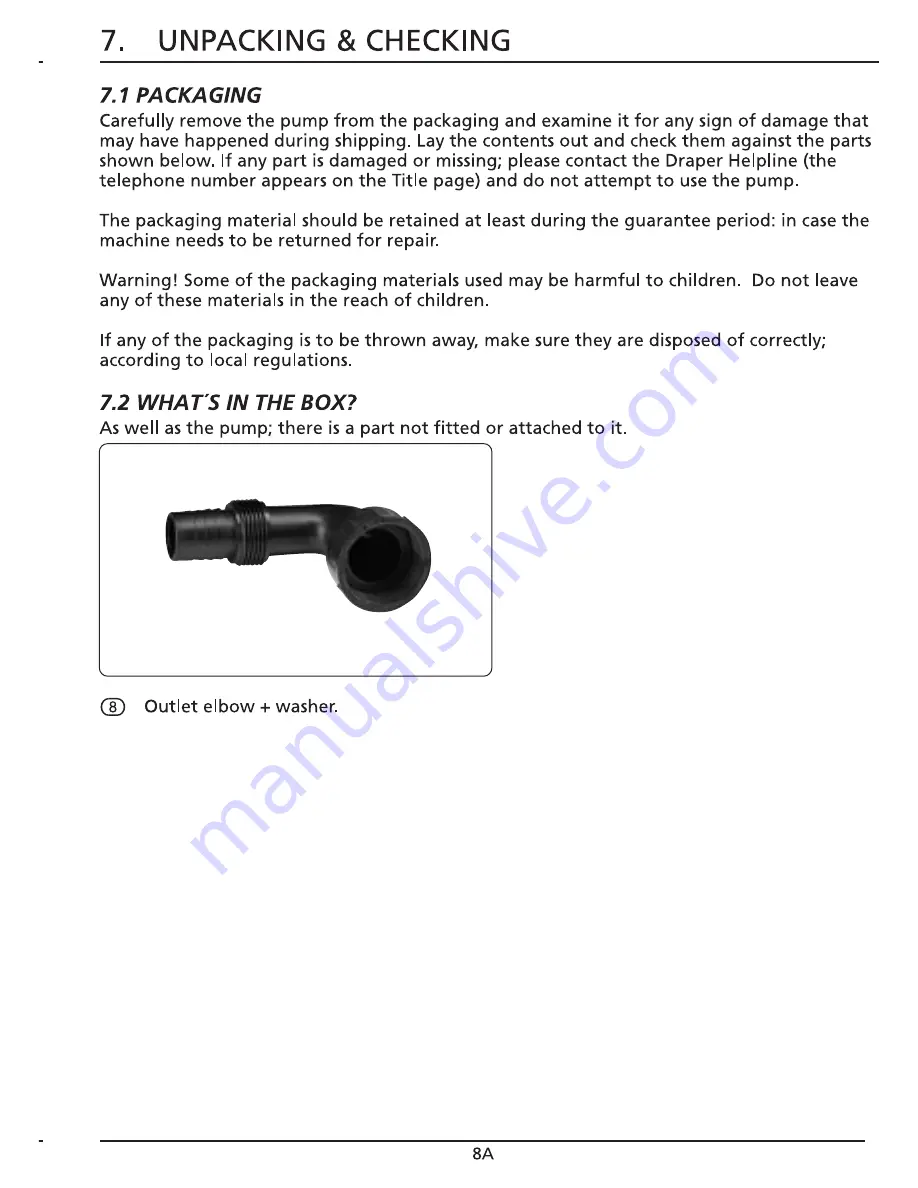 Draper SP76 Instructions Manual Download Page 10