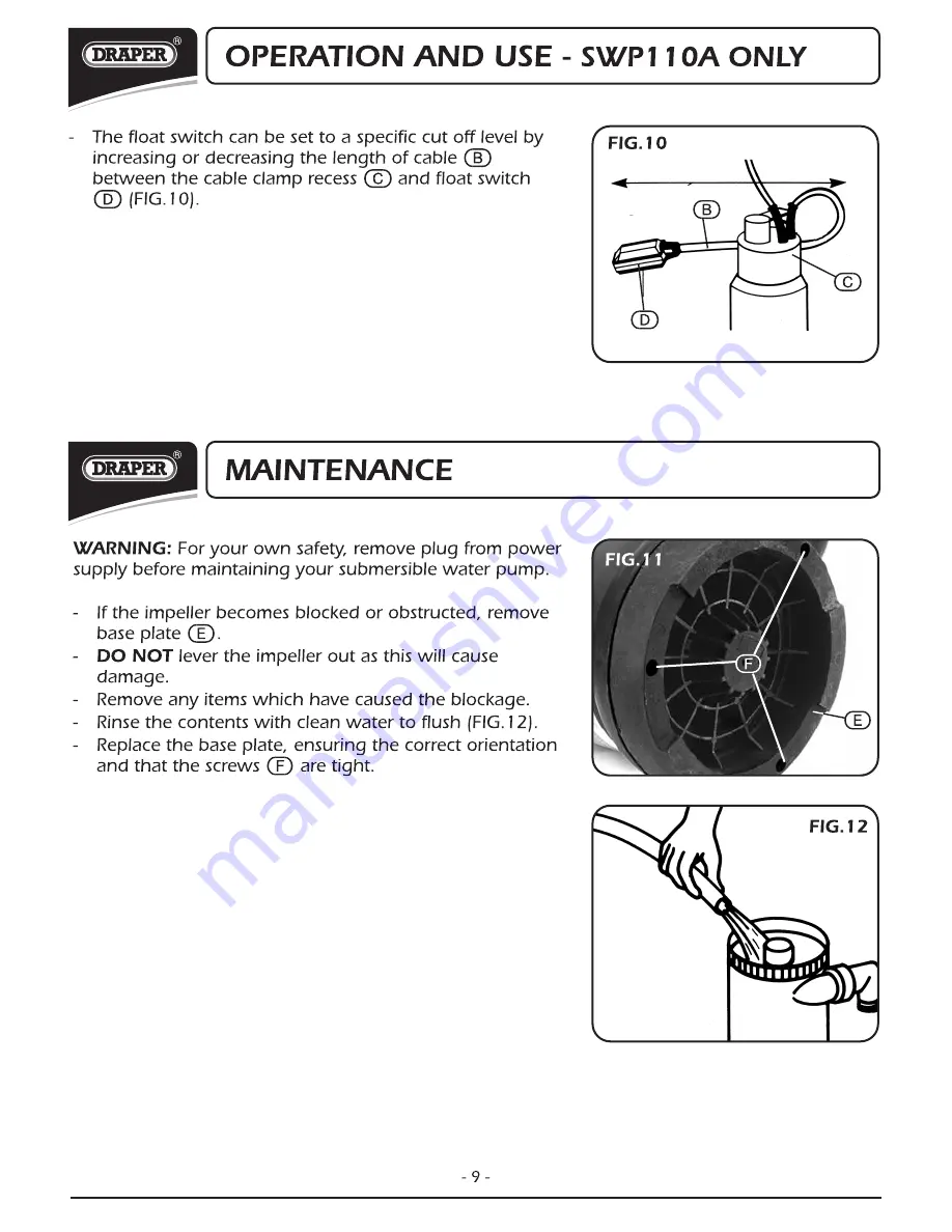 Draper SWP110 Скачать руководство пользователя страница 10
