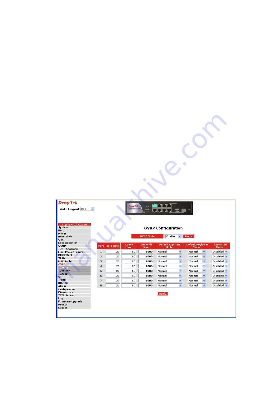 Draytek VigorSwitch G2080 User Manual Download Page 80