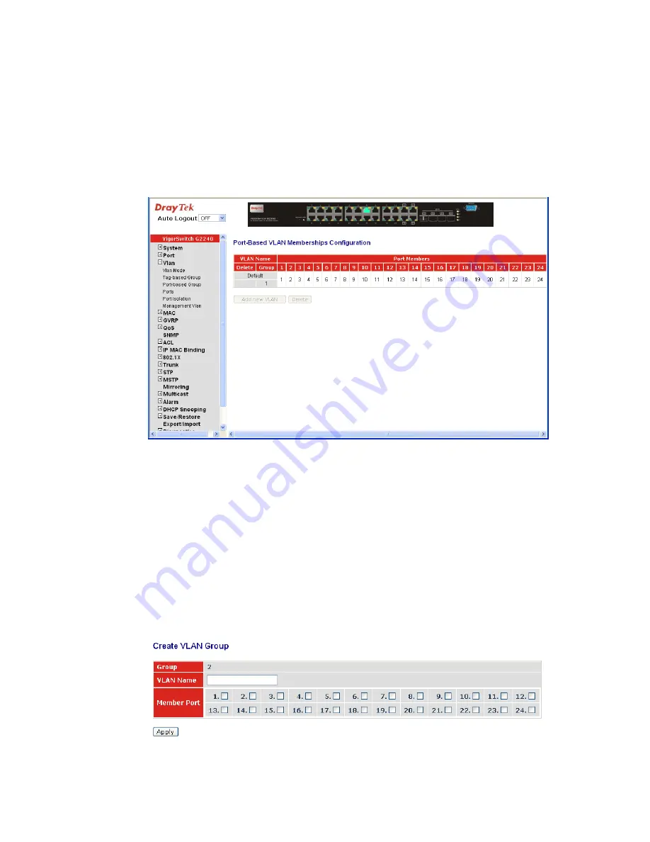 Draytek VigorSwitch G2240 User Manual Download Page 54