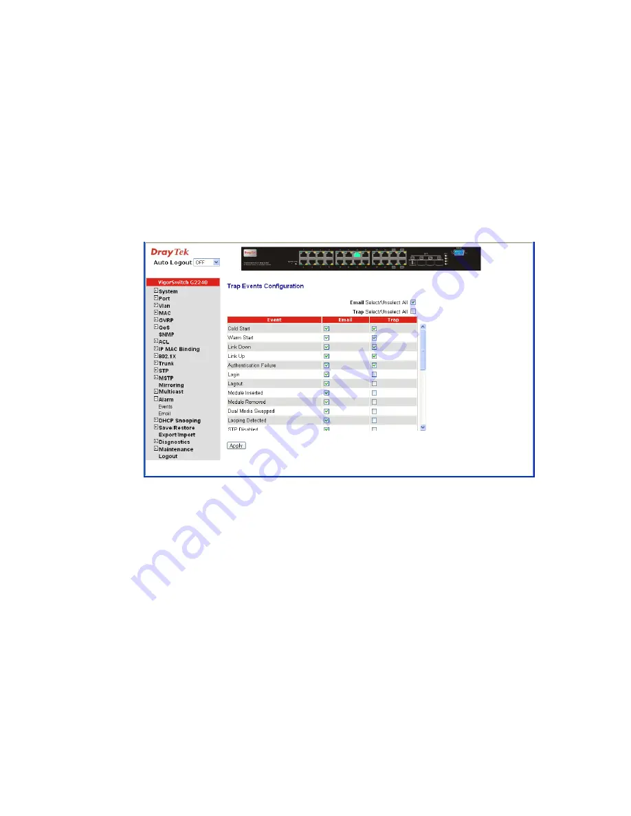 Draytek VigorSwitch G2240 User Manual Download Page 140