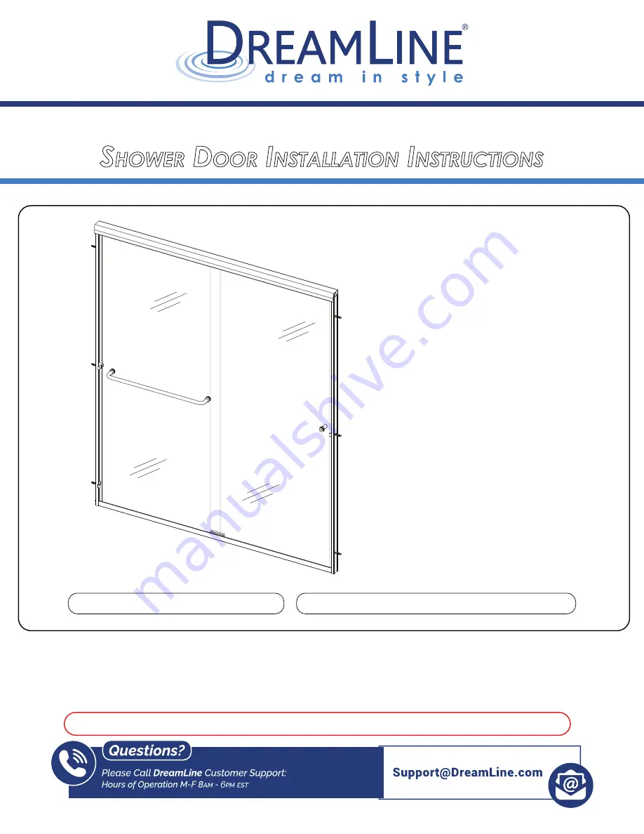 Dreamline Alliance Pro LT SDAT48W700 Installation Instructions Manual Download Page 1