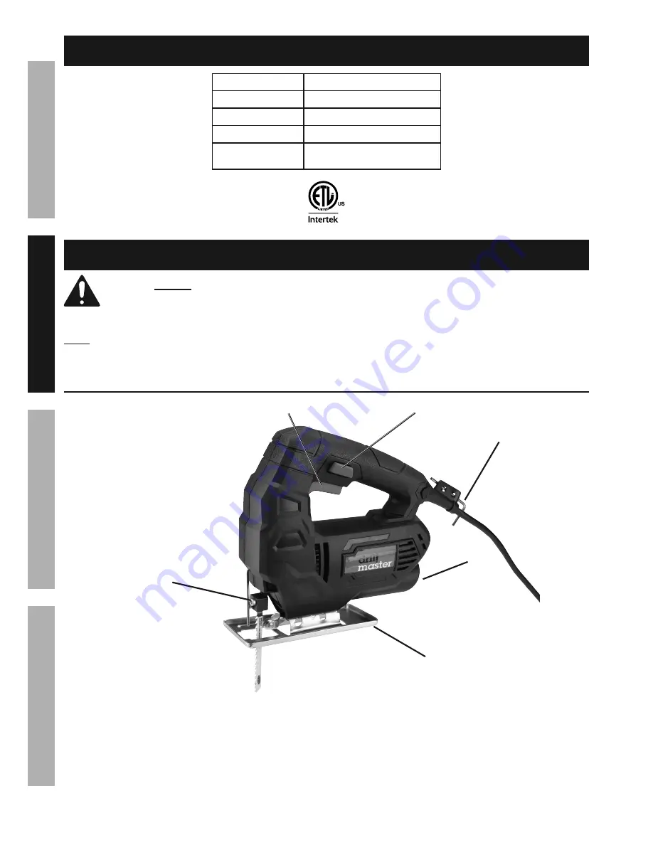 Drill Master 120 Volt Variable Speed Jigsaw Скачать руководство пользователя страница 8