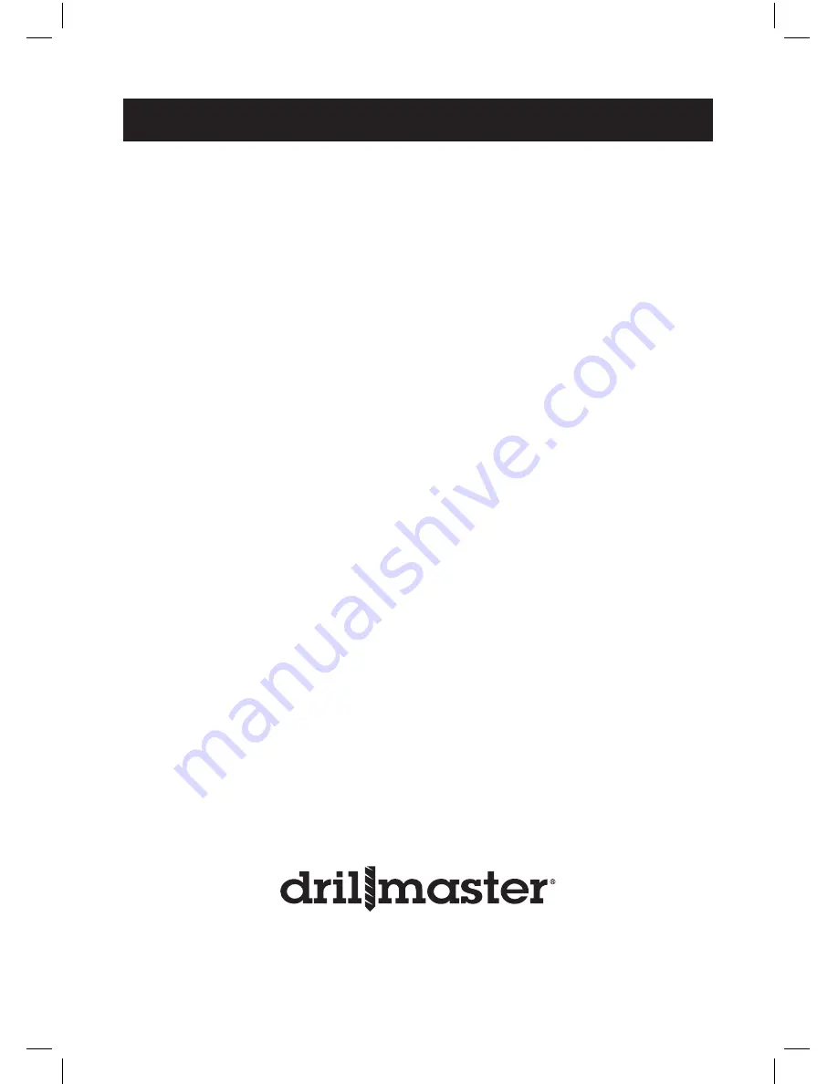 Drill Master 68986 Owner'S Manual Download Page 12