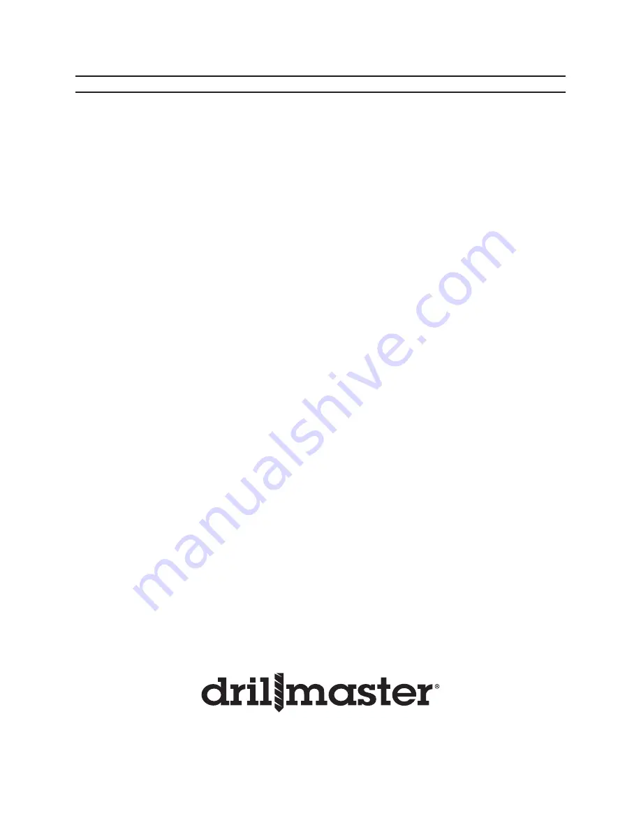 Drill Master 95578 Set Up And Operating Instructions Manual Download Page 20