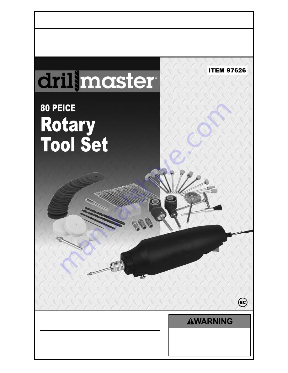 Drill Master 97626 Скачать руководство пользователя страница 1