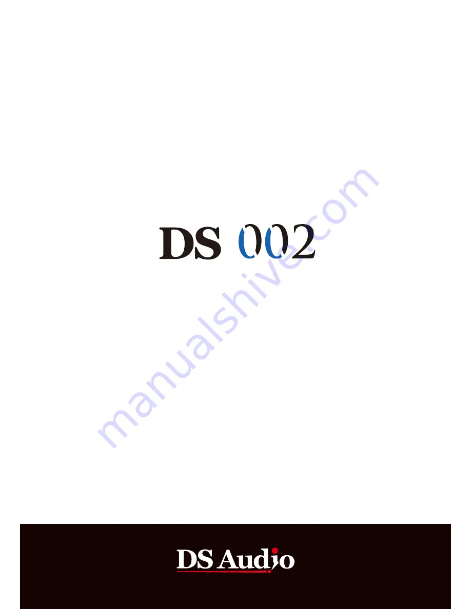 DS Audio DS 002 Instruction Manual Download Page 1