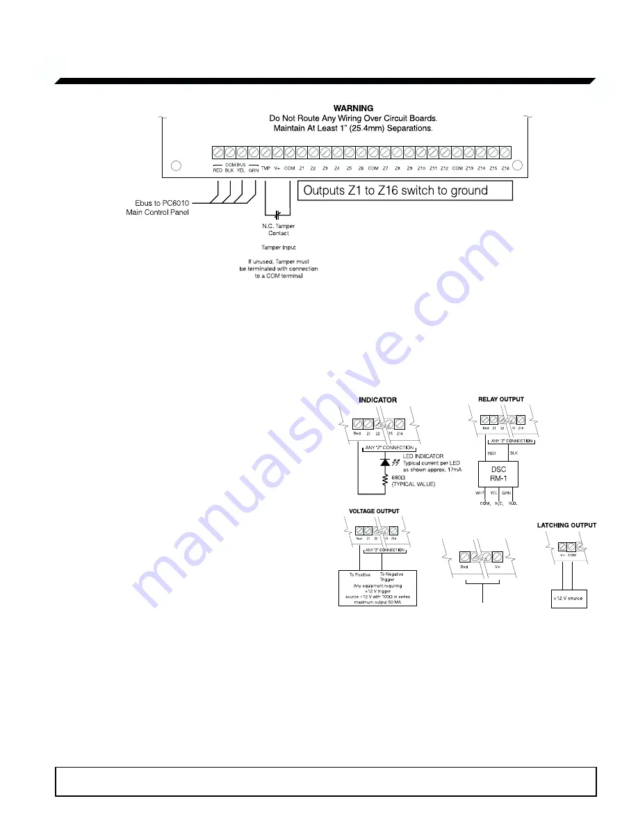 DSC PC6216 Installation Instructions Download Page 1