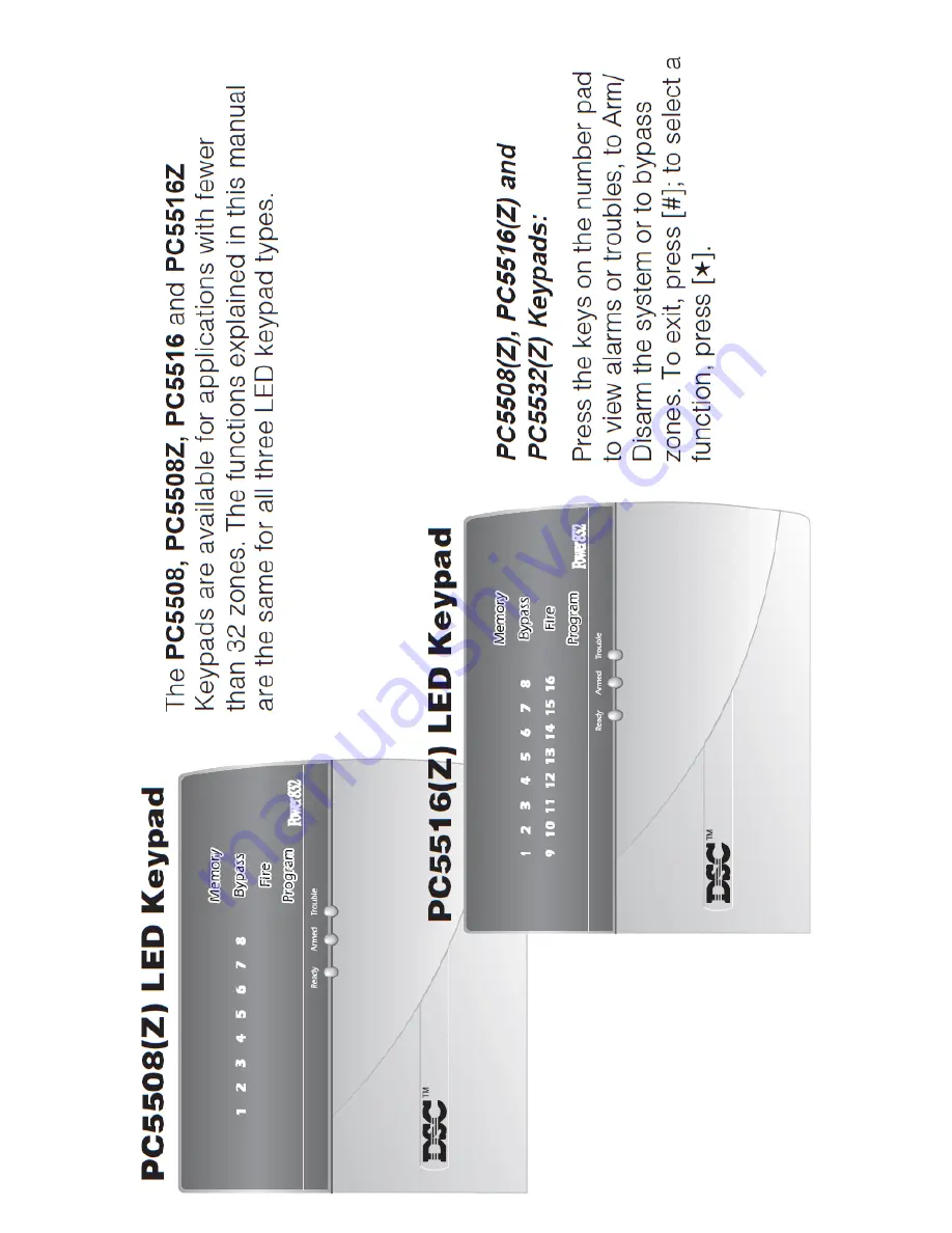 DSC Power 832 PC5010 Instruction Manual Download Page 2