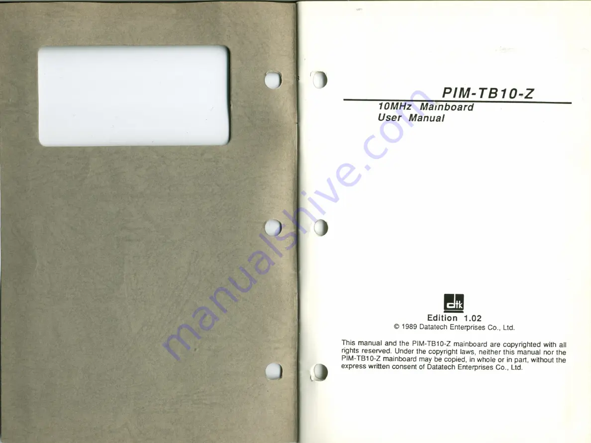 DTK PIM-TB10-Z User Manual Download Page 2