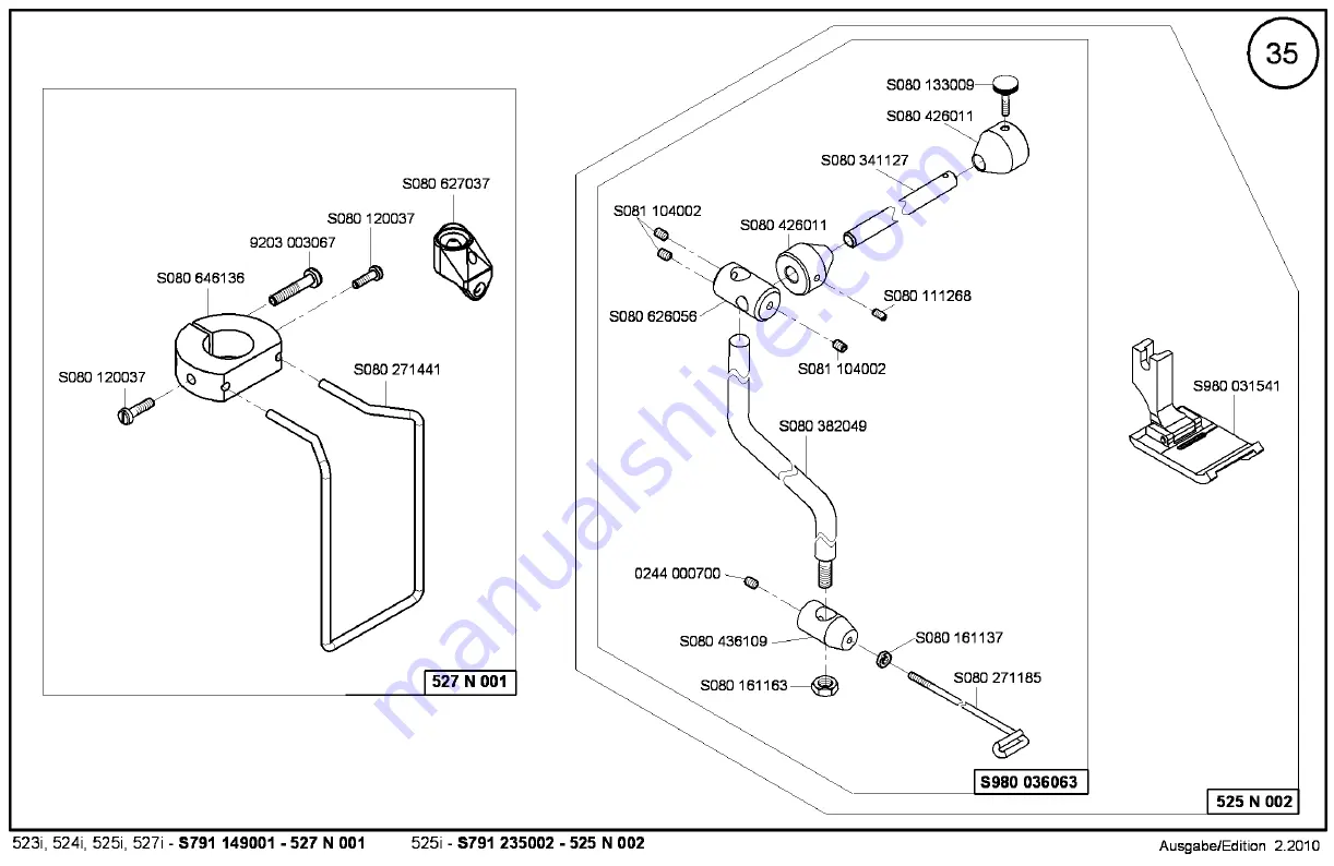 Duerkopp Adler 523i Parts List Download Page 39