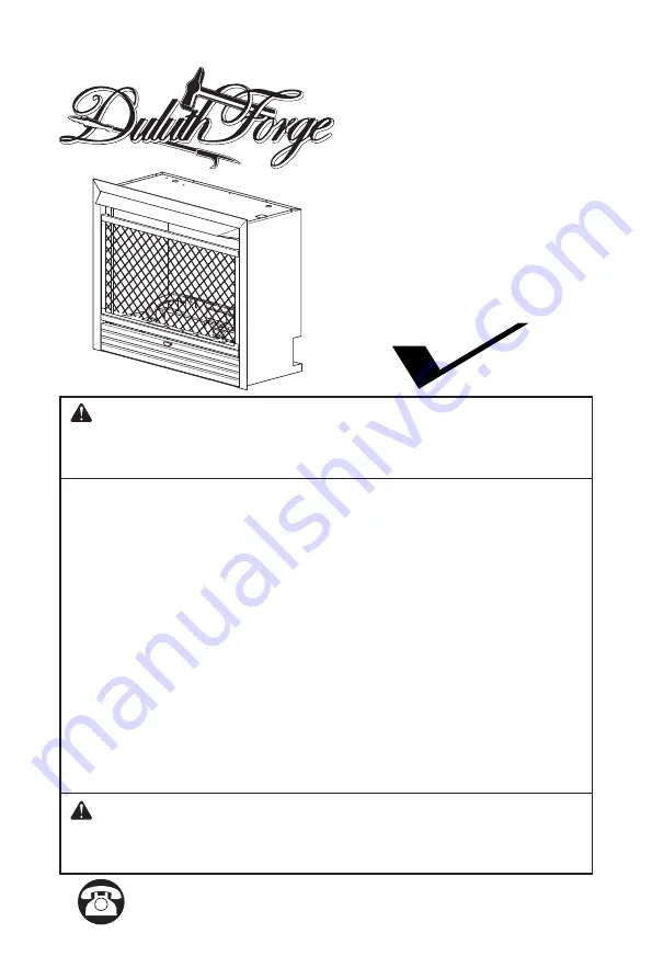 Duluth Forge 170032 Owner'S Operation And Installation Manual Download Page 1