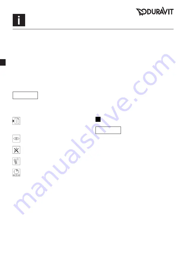 DURAVIT A.1 Instructions For Mounting And Use Download Page 12