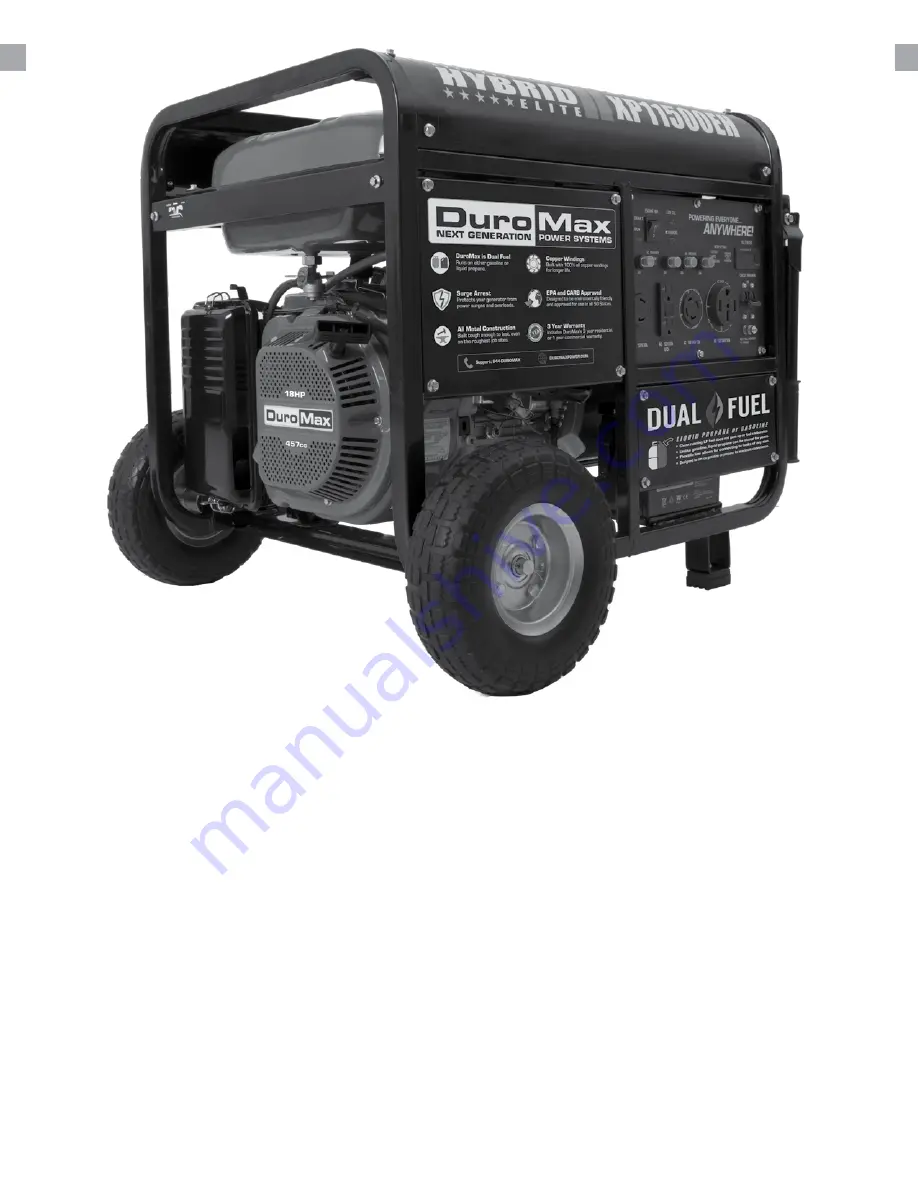 DUROMAX DUAL FUEL HYBRID ELITE XP11500EH User Manual Download Page 61