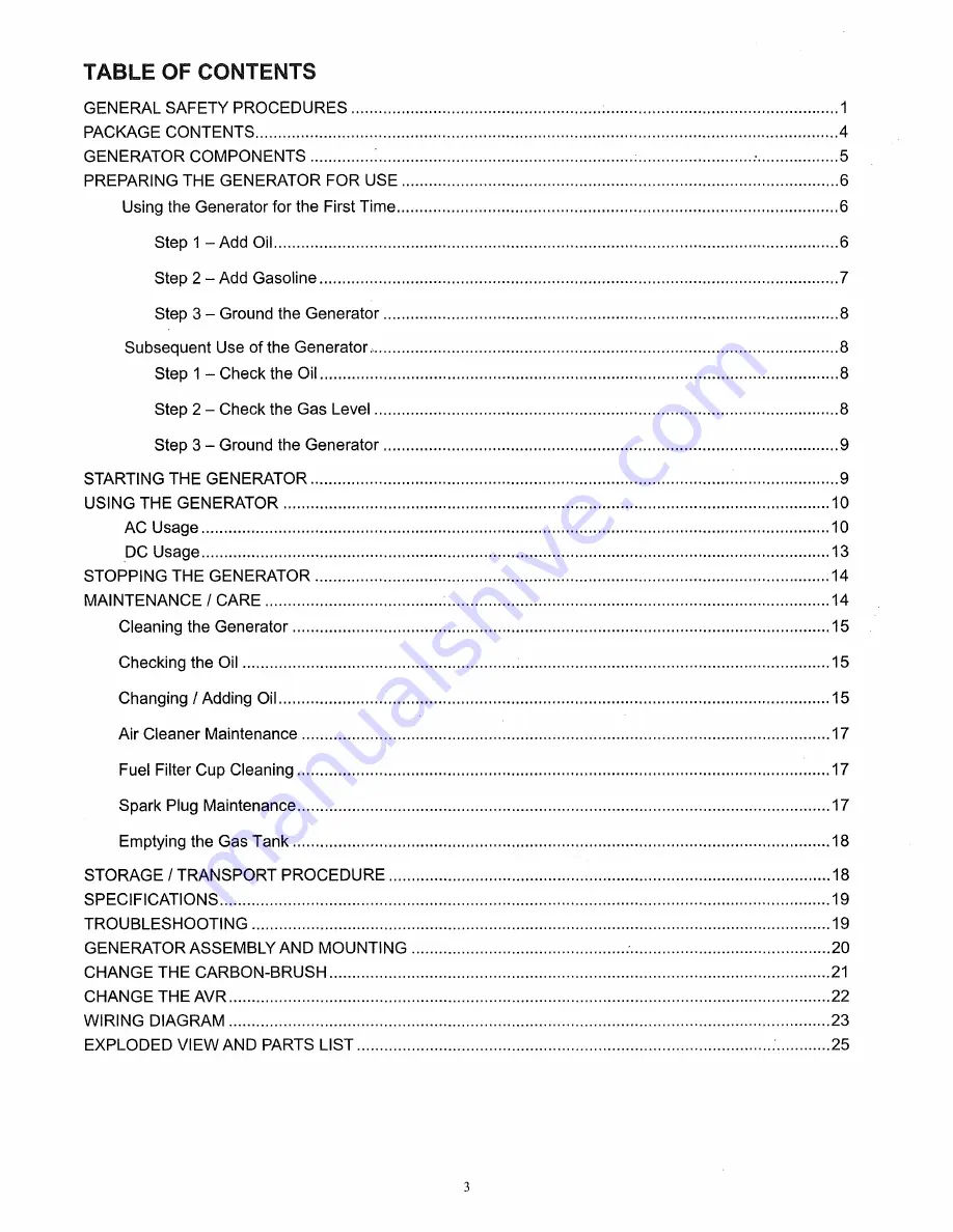 DUROMAX XP4400 Owner'S Manual Download Page 3