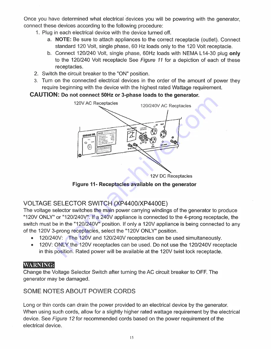 DUROMAX XP4400 Owner'S Manual Download Page 15