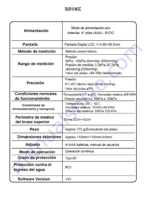 Duronic BPM080 Manual Download Page 96