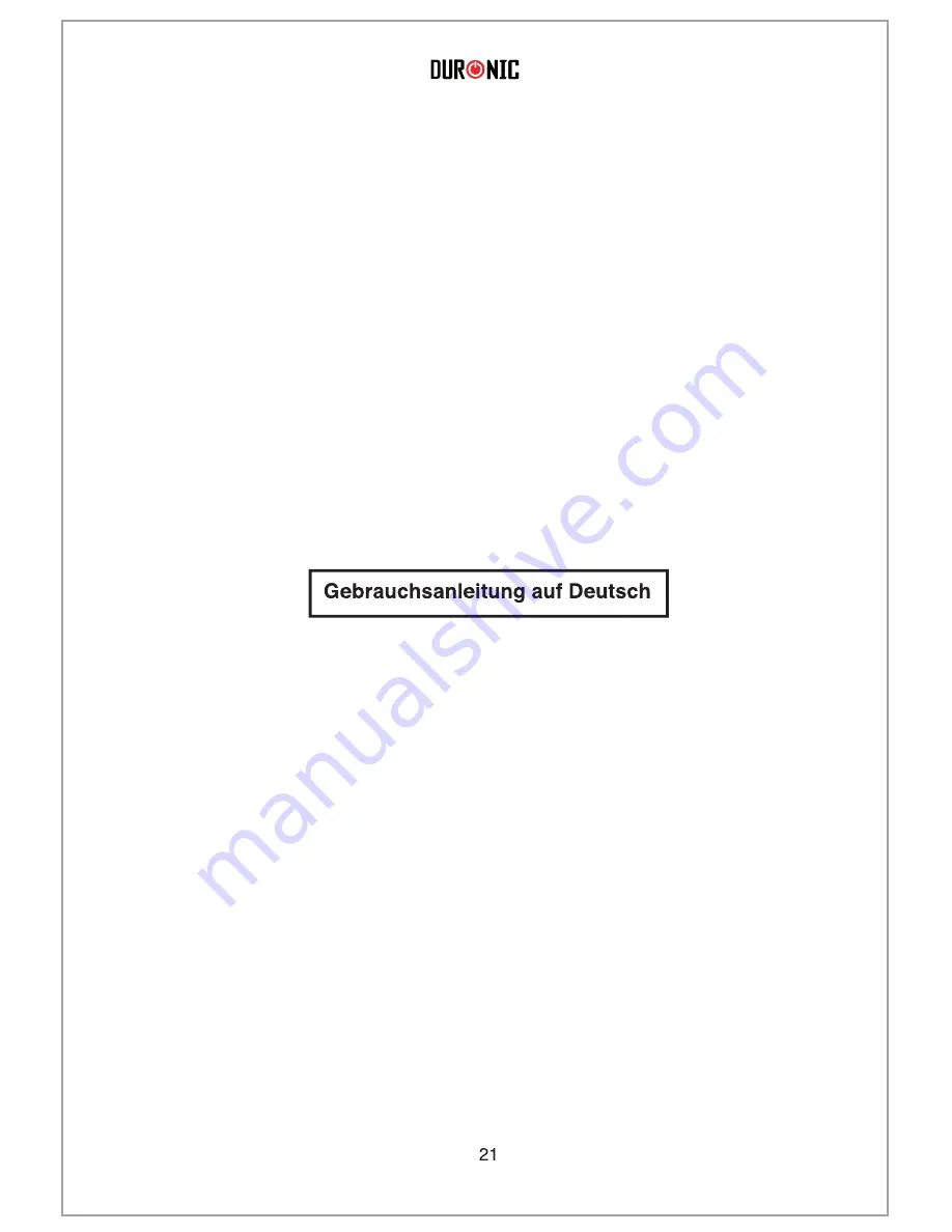 Duronic BS201 Instructions For Use Manual Download Page 21