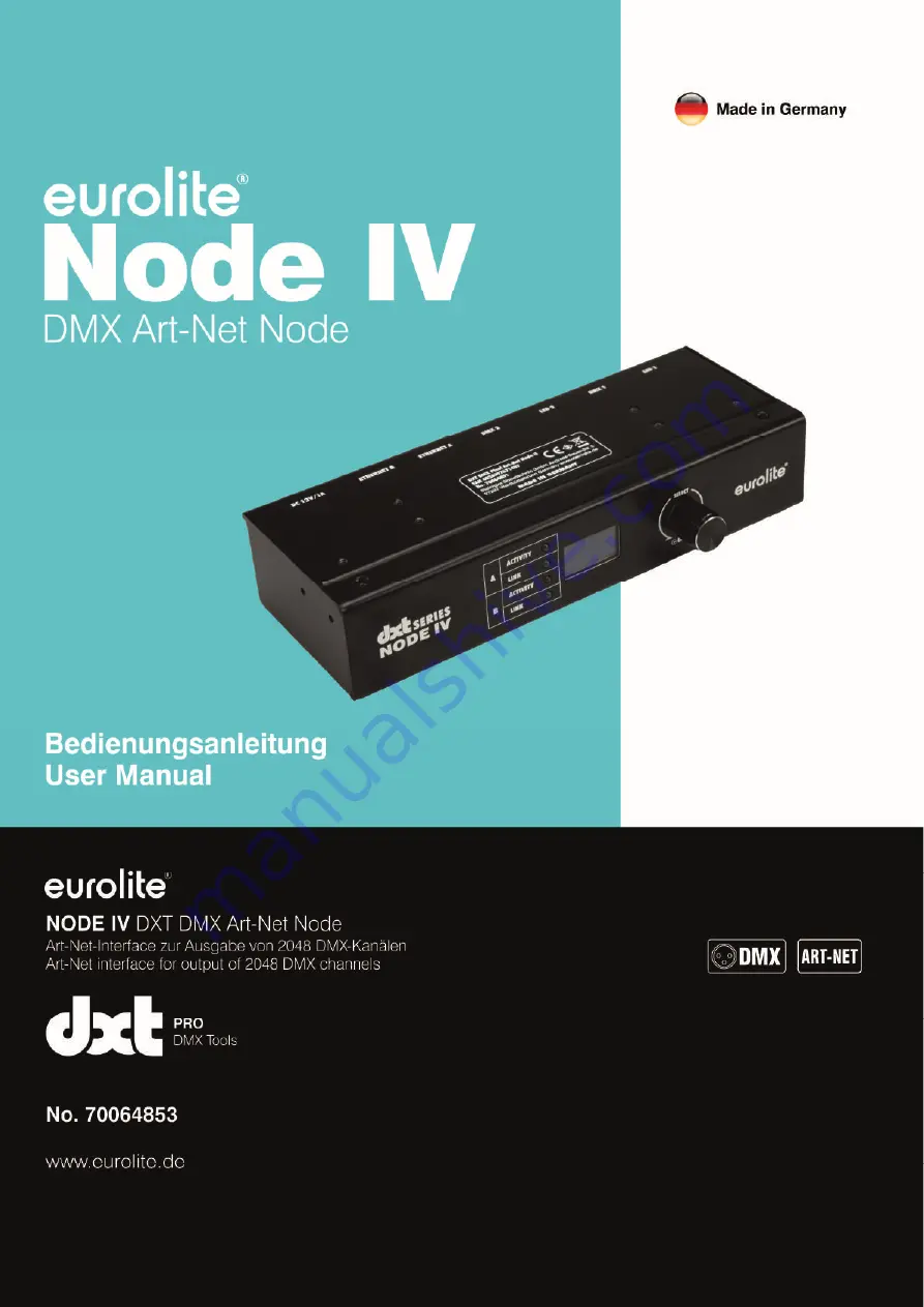 DXT Eurolite Node IV Скачать руководство пользователя страница 1