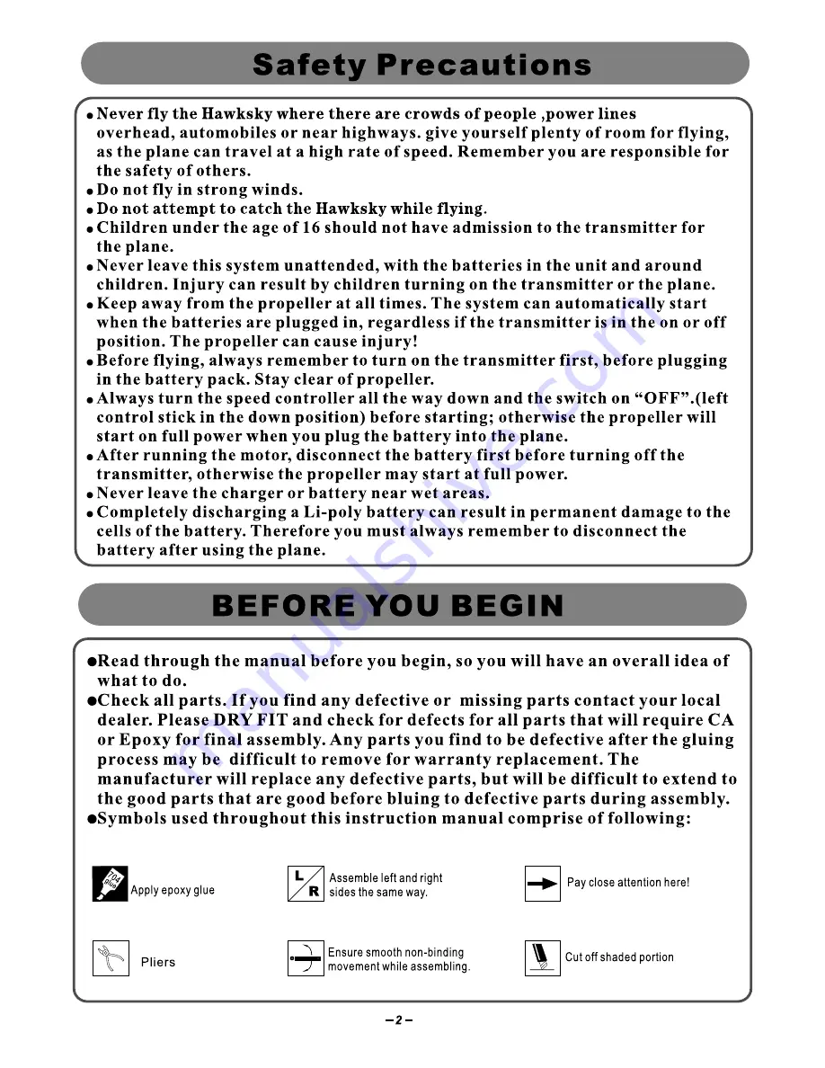 Dynam Hawk Sky Instruction Manual Download Page 2