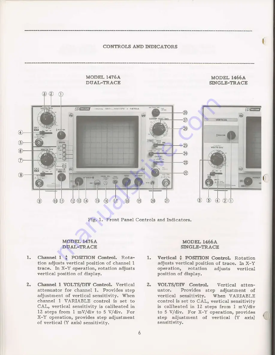 Dynascan Corporation B+K Precision 1466A Instruction Manual Download Page 10