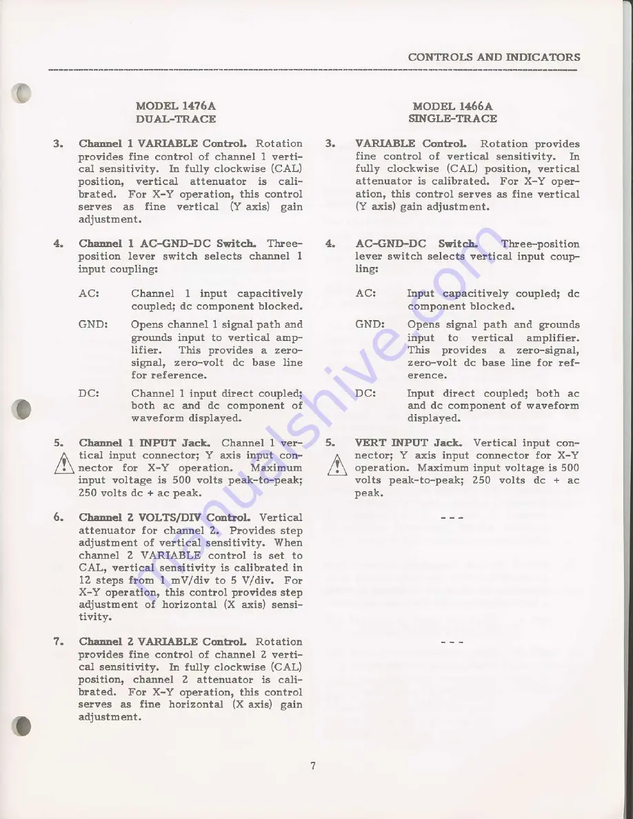 Dynascan Corporation B+K Precision 1466A Instruction Manual Download Page 11