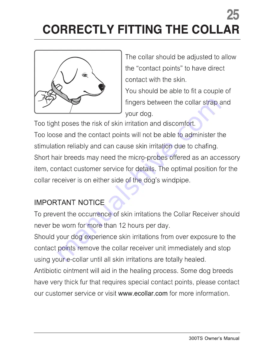 E-Collar Technologies 300TS Owner'S Manual Download Page 26