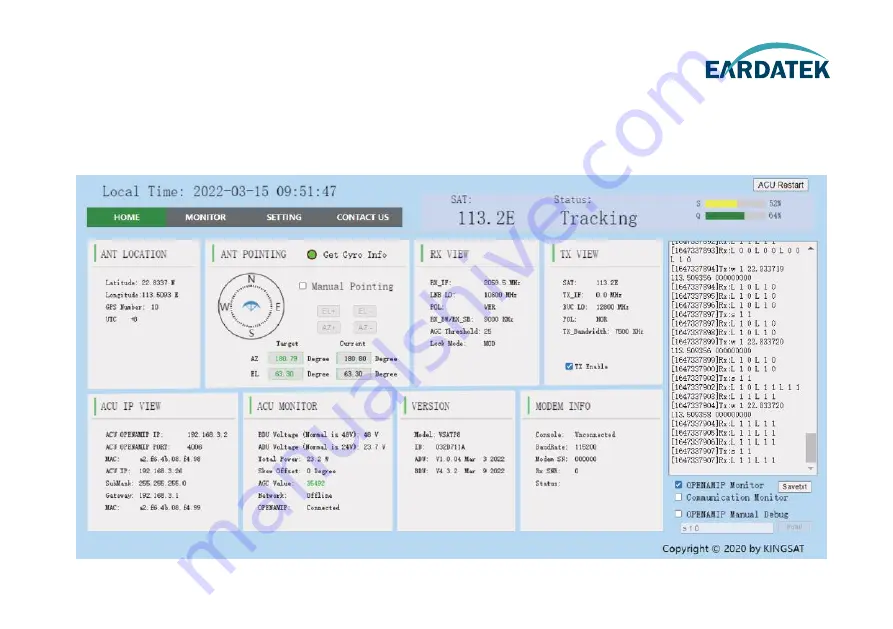 EARDATEK KINGSAT Maritime VSAT P8 Скачать руководство пользователя страница 41