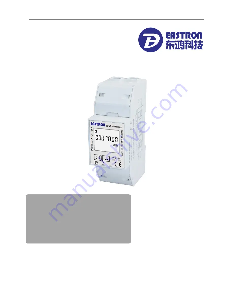 Eastron SDM230-Modbus Скачать руководство пользователя страница 1